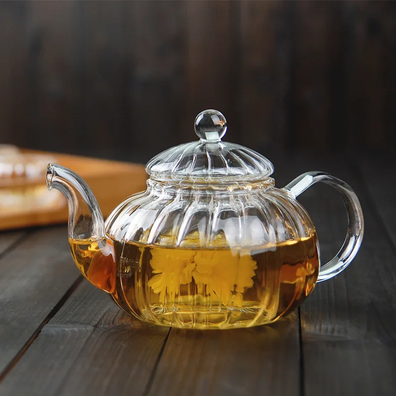 Herbal Tea - Чайник стеклянный в полоску, в форме